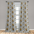 thumbnail image 2 of Tiger Window Curtains, Tiger Jumping Wild Life Animal Africa Savannah Floral Ornament Artwork, Lightweight Decor 2-Panel Set with Rod Pocket, Pair of - 28"x84", Grey and Pale Orange, by Ambesonne, 2 of 3