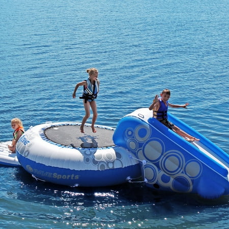 Rave Sports O Zone Plus 5 Foot Inflatable Water Bouncer Trampoline With Slide Walmart Com