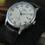 Classical Men's Automatic Self wind Mechanical Watch AUTO Date Function Male Formal Leather Strap Wristwatch