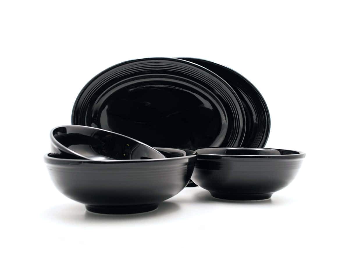 Tuxton Home Concentrix Serveware Color Black, Size 5Piece Serving Set