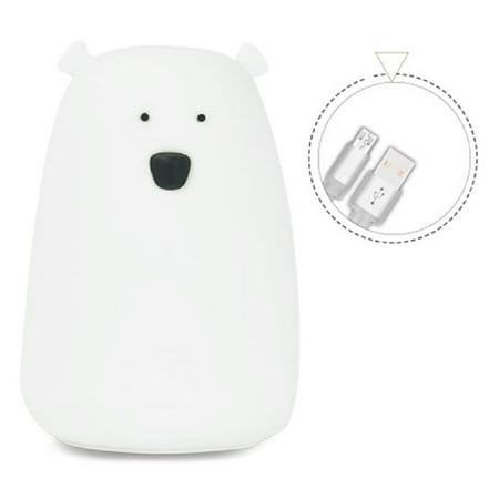 

DOYOUNG LED Bear Night Light Silicone Bedside Lamp Color Lamps Children Cute Night Light