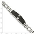 thumbnail image 3 of Stainless Steel Polished Black IP-plated Laser cut Anchor 8.5in Chain Bracelet; for Adults and Teens; for Women and Men, 3 of 3