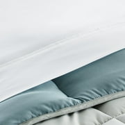Lucid Reversible Bed in a Bag 7-Piece Comforter Set with 2 Pillows, Queen, Blue/Gray