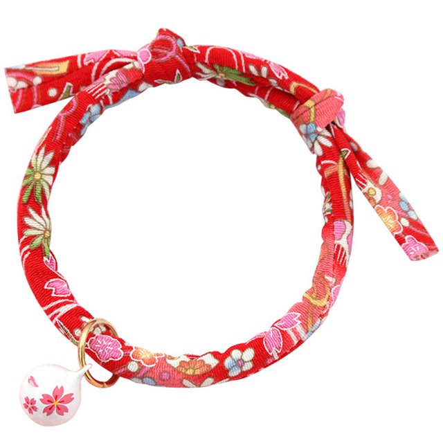 Collier Floral pour Chaton Ajustable Collier Coloré pour Chiot Collier pour Chat avec Clochette