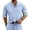 Light Blue_008, variant on Domuza Linen Shirts for Men Long Sleeve Button Down Shirt Band Collar Beach Summer Casual Shirts White S