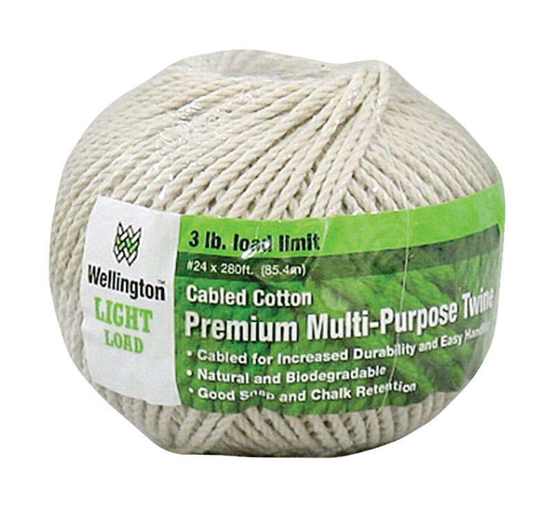 Wellington 24 in. Dia. x 280 ft. L White Twisted Cotton Twine