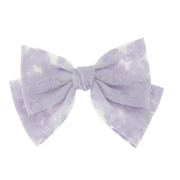 Unique Bargains 1 Pc Hair Barrettes Fashion Double Layer Bow Hair Clip Purple