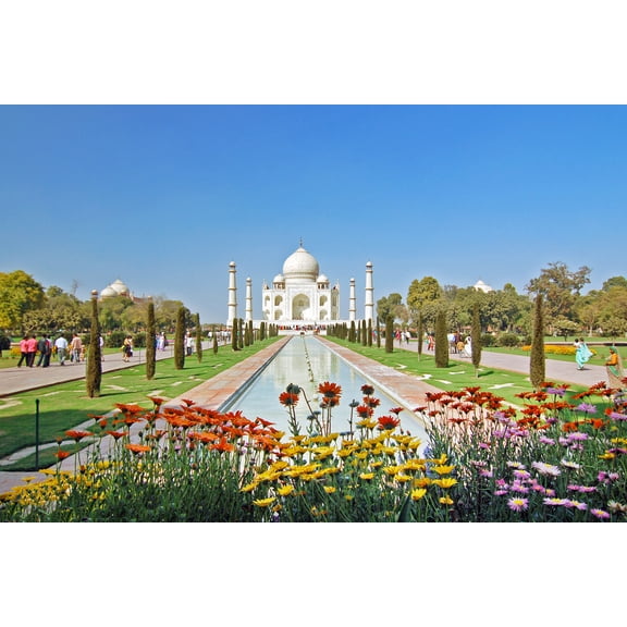 24x36 gallery poster, Taj Mahal with reflecting pool