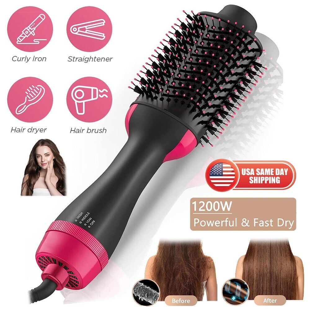 Hair Brush Blow Dryer 4 in 1 Hair Dryer Hot Air Curling Home Salon