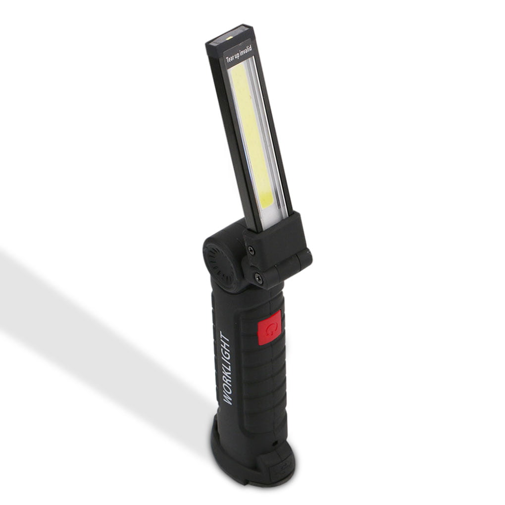 COB LED Slim Work Light Lamp Flashlight Inspect Folding Torch Battery Powered 