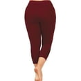 thumbnail image 4 of QELUSQELUS Women Plus Leggings Stretch Sport Skinny Capri Pants with Pockets, 4 of 4
