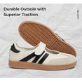 thumbnail image 3 of LUCKY STEP Retro Fashion Hook and Loop Sneakers Classic Slip on Casual Shoes,Beige&Black,Womens, 3 of 10