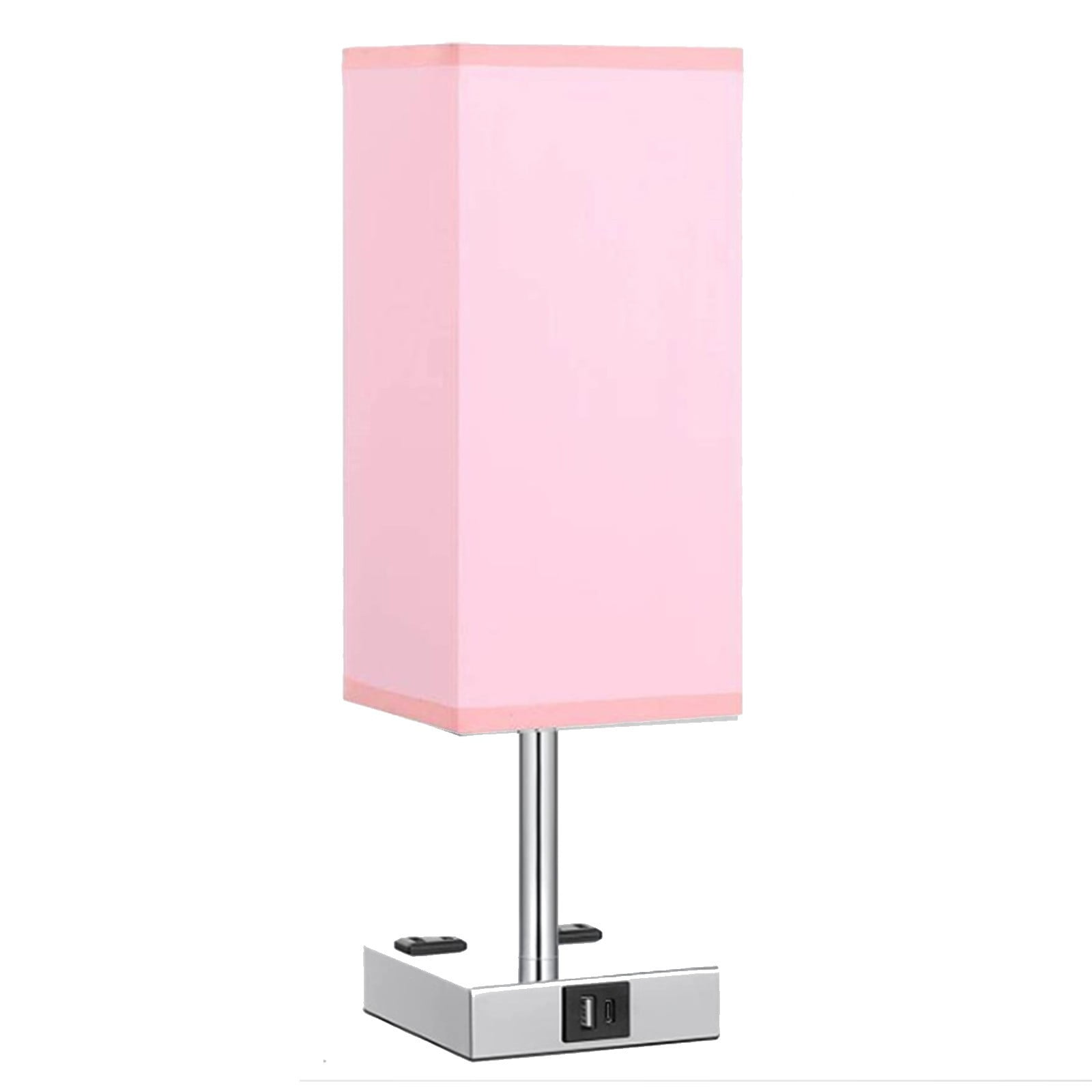 Uutvmp Touch Bedside Table Lamp For Nightstand, 3 Way Dimmable Night Lamp with USB A + Type C Charging Ports and two AC Outlets, Desk Light with LED Bulb for Bedroom Living Room Dorm Office