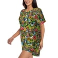 thumbnail image 2 of Lsque Hawaiian Culture Symbols 1 Women's Short-Sleeved Pajama Set - 2 Piece Soft and Lightweight Sleepwear Set-3X-Large, 2 of 9