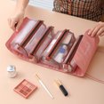 thumbnail image 4 of Bolsa organizadora de cosméticos 4 en 1 con caja de maquillaje desmontable con cremallera para regalos navideños, 4 of 9