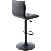 Bar Stools Set of 2, 360° Swivel Modern Square Bar Stool with Back, PU Leather Adjustable Height BarStools for Kitchen Dining Cafe, Black