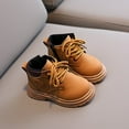 thumbnail image 4 of Toddler Boy Girl Boots Fall Casual Soft Zip Kids Fashion Low Shoes Brown 24, 4 of 9