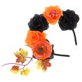 thumbnail image 2 of KAKOWELY Diadema de calavera con flores: Diadema de calavera con flores y calabaza para Halloween para mujer - Tocado floral vintage para fiestas, ideal para cosplay y disfraces., 2 of 4
