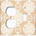 thumbnail image 4 of Metal Light Switch Plate Cover Mandala Beige White Floral Pattern Damask MDL075, 4 of 13