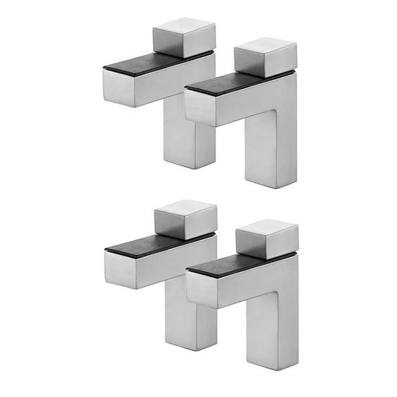4Pcs Solid Metal Adjustable Wood/Glass Shelf Bracket Wall Mount, Brushed Silver