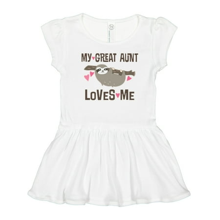 

Inktastic My Great Aunt Loves Me Sloth Gift Toddler Girl Dress