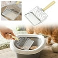 thumbnail image 1 of Cat Litter Spoon Metal Cat Litter Spoon With Wooden Stand Pet Poop Spoon Suitable For Clumping Cat Litter Dog Litter Rabbit Litter Hamster Waste, 1 of 9