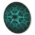 thumbnail image 3 of Designart 'Abstract Tourquise Floral Design' Modern Wood Wall Clock, 3 of 5