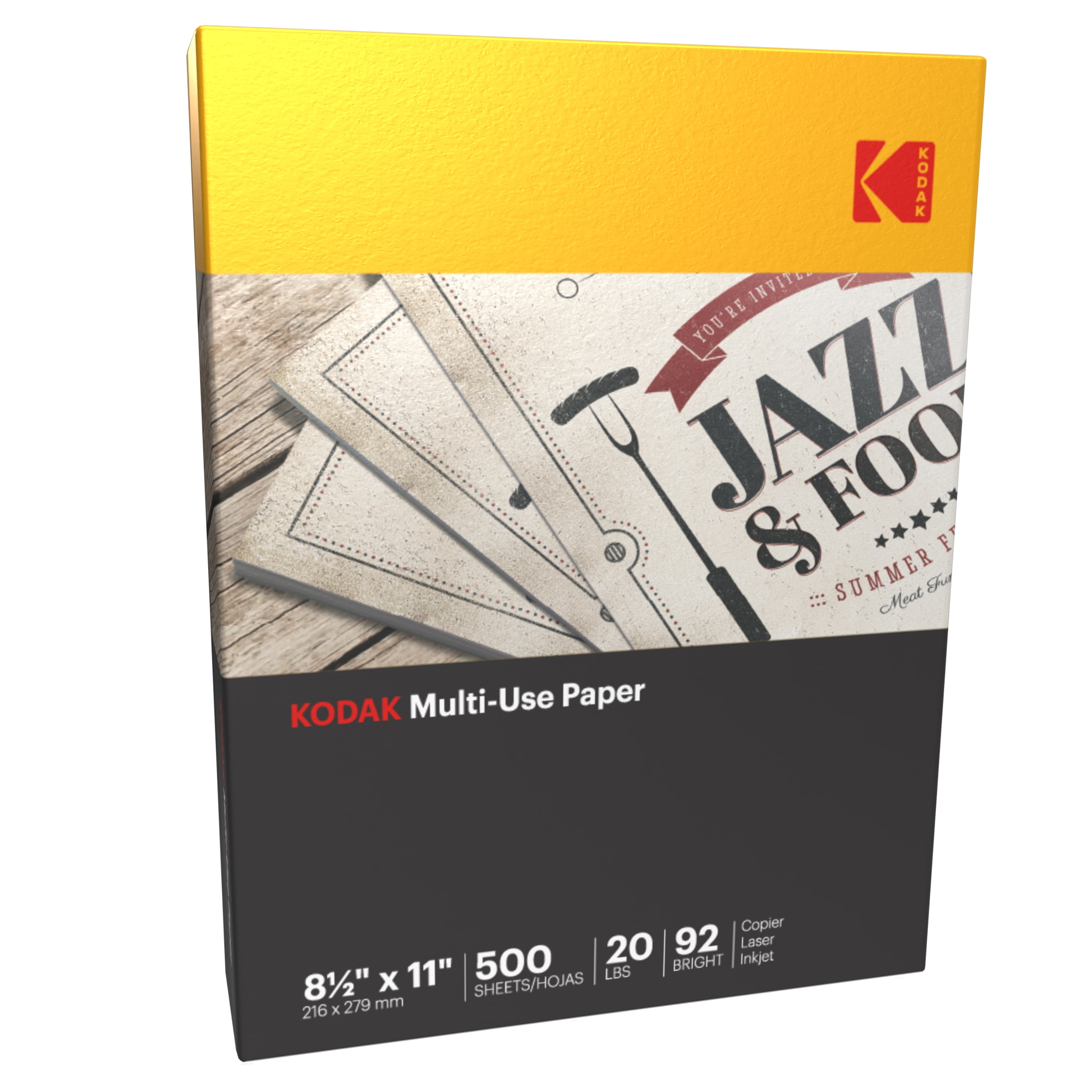 KODAK Printer Paper 20 lb Multi-Use Copy Paper 8.5 x 11, 92 Bright | Ream|500 Sheets