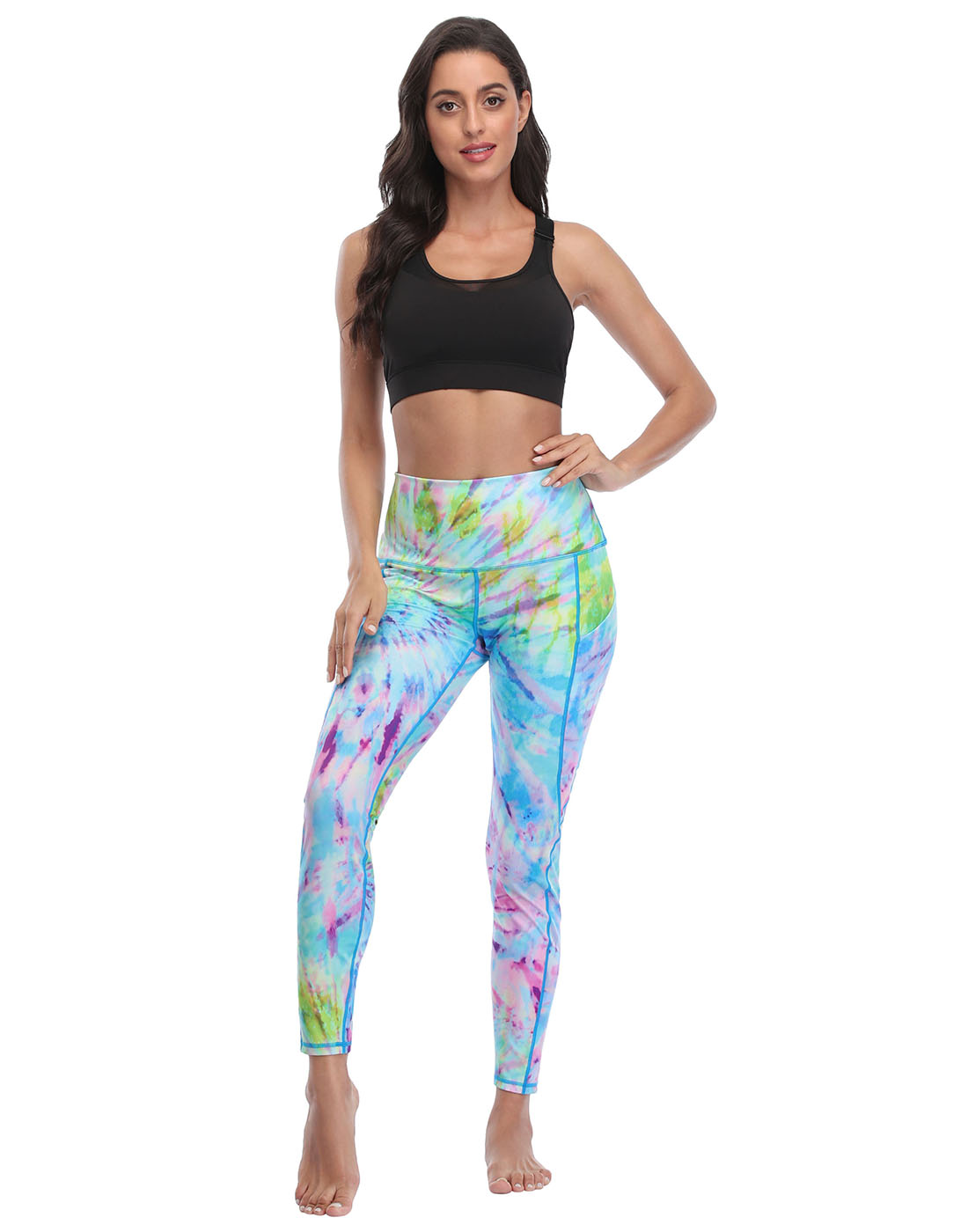 Hde Hde Yoga Pants With Pockets For Women High Waisted Tummy Control Leggings Black L Walmart Com Walmart Com