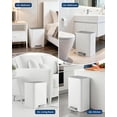 thumbnail image 2 of Garvee bote de basura para baño de 15 L con tapa, cubeta interior removible y pedal, diseño de acero inoxidable ideal para tocador, recámara u oficina, 2 of 8
