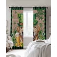 thumbnail image 4 of St Patricks Day Kitchen Curtains Watercolor Dogs Green Shamrock Wood Grain Cafe Short Curtains for Bathroom Blackout Window Curtain Small Window Treatment Drapes for Bedroom Living Room 52"x45"x2, 4 of 9