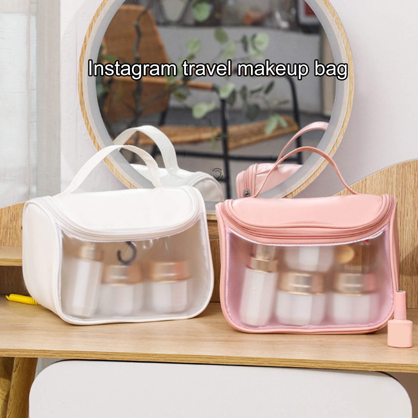 ComfiTime Makeup Bag – Cosmetic Bag, Travel Makeup Bag for Women, Makeup  Case, Large Makeup Organizer with Brush Holder and Adjustable Dividers