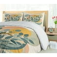 thumbnail image 2 of Ambesonne Eucalyptus Leaves Duvet Cover Set, Geometric Nature, King, Orange Dark Sea Green, 2 of 5