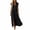 v#158Black661, variant on Women'S Dresses Solid Color Ankle-Length Short Sleeve Deep-V Neck Collar With Side Asymmetrical Slit Loose Fit A-Line Waist Draping Elastic Soft Fabric For Summer Office Preppy Wear,Black,L