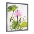 thumbnail image 2 of Designart 'Single Vintage Pink Lotus Flower With Green Leaves' Traditional Framed Art Print, 2 of 4