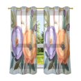 thumbnail image 6 of Yayeee Window Curtains Set of 2 for Living Room Light Filtering 63"x52", Bright Flowers, 6 of 7