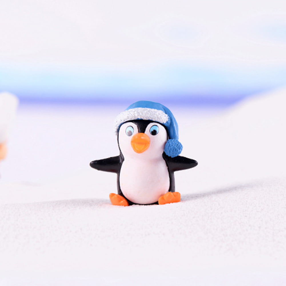 4Pcs Resin Winter Penguin Miniature Figurine Figures DIY Crafts Home Decoration 