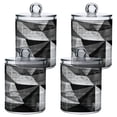 thumbnail image 2 of 2 Pack Qtip Holder Dispenser Modern Geometric Sketch Art Clear Plastic Storage Apothecary Jars for Cotton Swabs Balls Pads Floss, 2 of 7