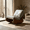 Blue, variant on LJAN Upholstered Glider Rocker Chair Teddy, Upholstery Glider Chair, Solid Wood Frame with Padded Seat, Perfect for Multiple Settings Accent Reading Chair for Bedroom,Office,Living Room