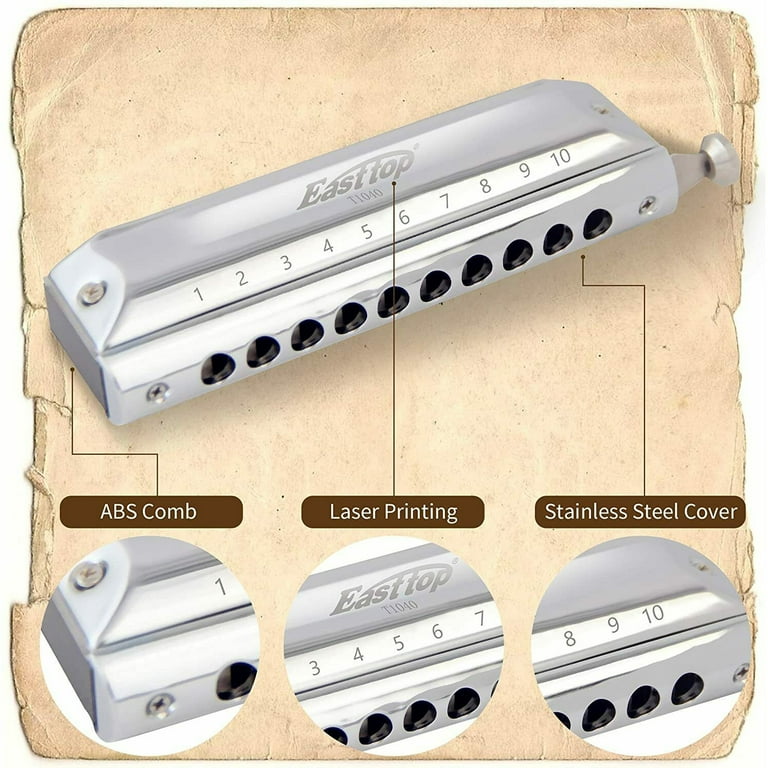 Easttop T10 40 10 Hole 40 Tone Chromatic Harmonica Mouth Organ C