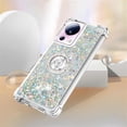 thumbnail image 4 of Glitter Clear Sparkly Bling Case for Xiaomi 13 Lite, Flowing Liquid Quicksand Cover with Diamond Ring Holder Case for Xiaomi 13 Lite  Silver, 4 of 14