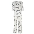 thumbnail image 4 of Azrian Womens Pajamas,Women's Fashion Suit Long-sleeved Female Letter Print XXXL Size,White on, 4 of 5