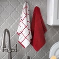 thumbnail image 5 of T-fal Solid & Checked Parquet Kitchen Towels, 2-Pack, Red, 5 of 7