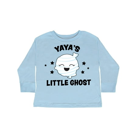 

Inktastic Cute Yaya s Little Ghost with Stars Gift Toddler Toddler Girl Long Sleeve T-Shirt