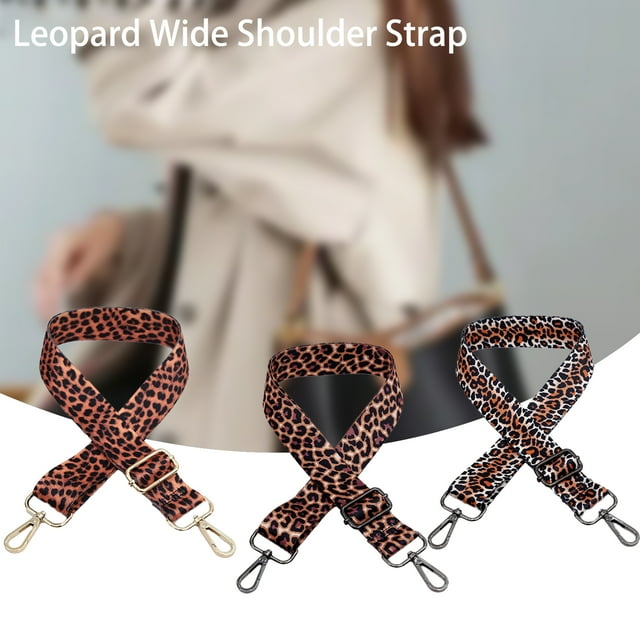 Sangle d'Épaule de Sac Large Réglable Longue Crochet à Pression Clip Haute Traction Accessoires de Sac Imprimé Léopard Sac à Bandoulière pour Femmes Ceinture de Sac à Main pour Quotidien