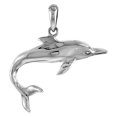 thumbnail image 1 of Sterling Silver Bottlenose Dolphin Pendant Flawless Quality, 1 1/16 inch wide, 1 of 1