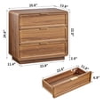 thumbnail image 3 of MIYZEAL Mid-Century Modern 3-Drawer Dresser & Nightstand, Wood Storage Cabinet for Bedroom, Living Room or Entryway, Farmhouse Bedside Table, Brown, 3 of 8