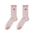 thumbnail image 2 of Mqqzkk Women's Mid-Crew Socks Thin Cotton Ankle Socks Cute Soft Comfy Casual Sheer Calf Socks for Girl, 2 of 4