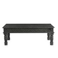 thumbnail image 2 of Taran Designs Milton Carved Solid Wood Coffee Table in Black, 2 of 7