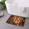 thumbnail image 3 of SPXUBZ Non Slip Flannel Polyester Floor Mat Colorful Wooden Pattern For Bathroom Kitchen Bedroom Decoration 31.5x19.7 inch, 3 of 5